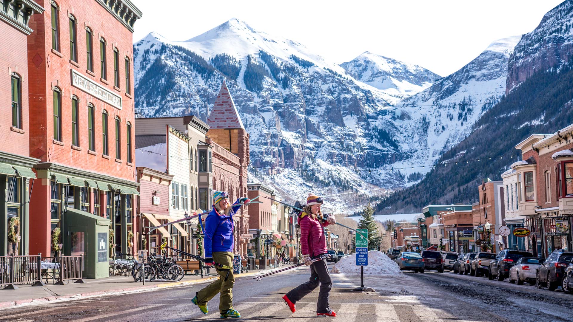 Town at Base of snowy mountain